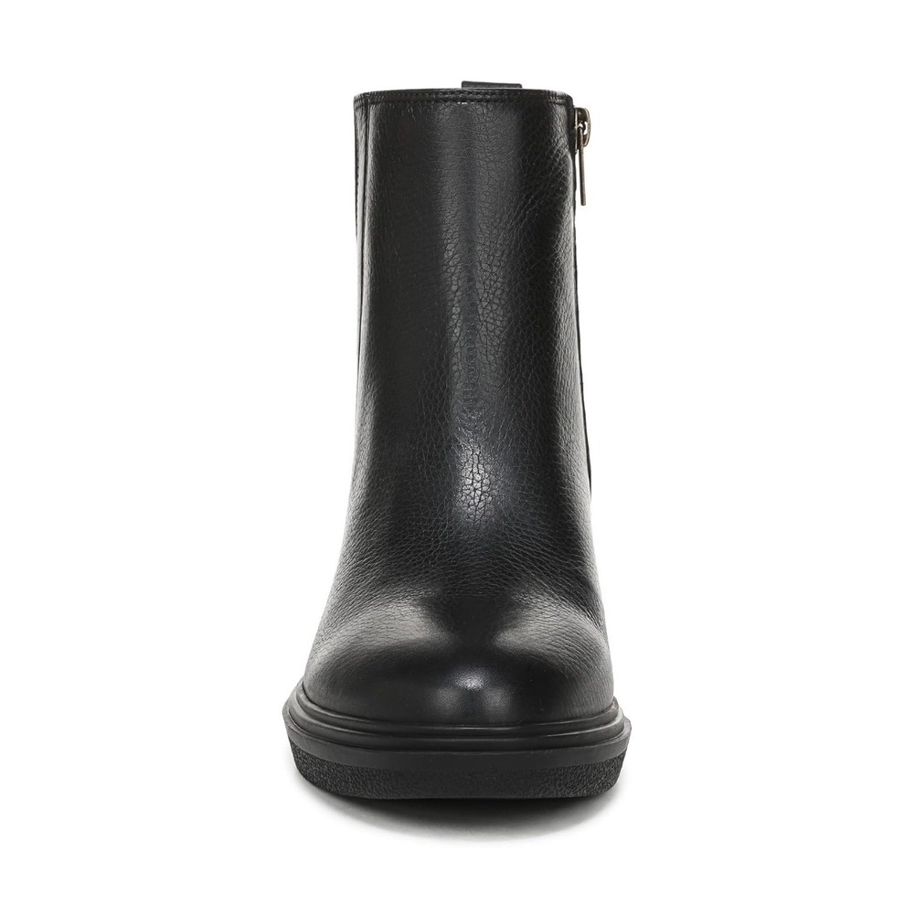 Vionic Savannah Womens 8 Wide Black Leather Waterproof Ankle Bootie 2.75" Heel - Picture 2 of 10